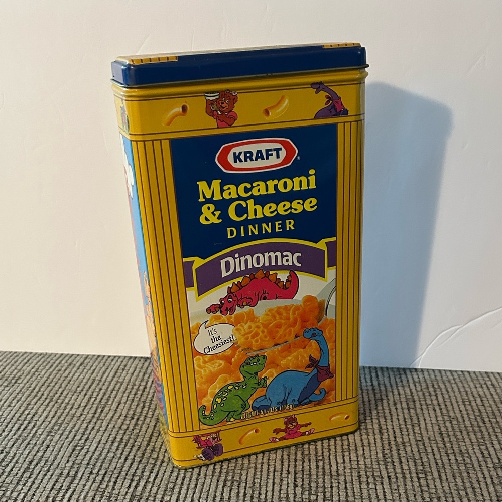 Kraft Dinomac Macaroni & Cheese Tin with cheeseasaurus Rex vintage collectible - Picture 2 of 12